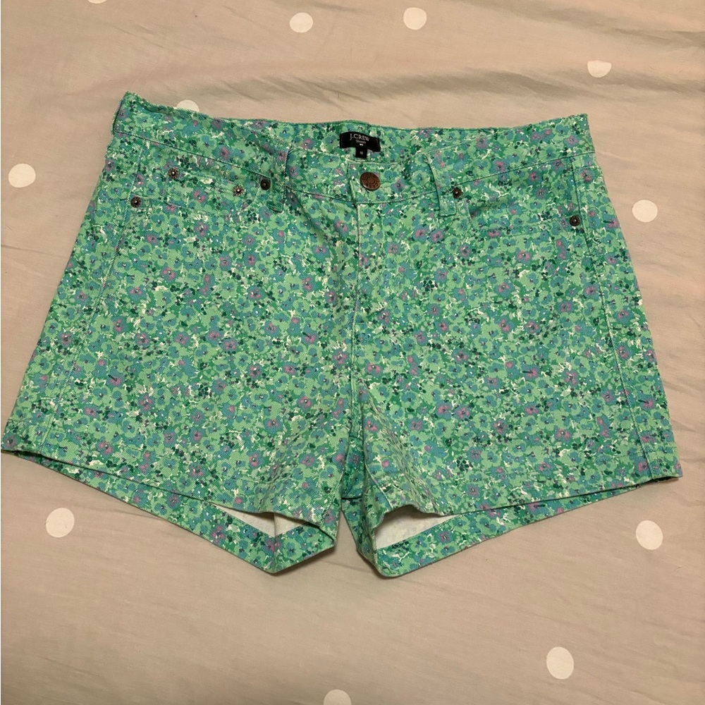 J. Crew Flowered Denim Shorts